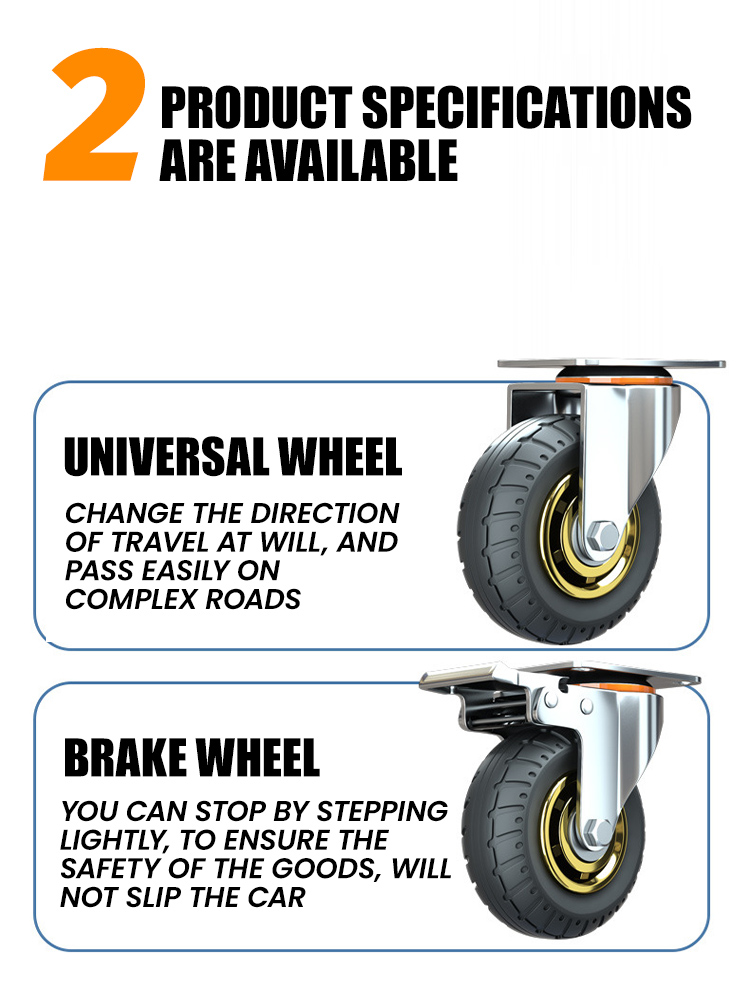 Caster Wheels 3/4/5inches Side Mount Small Rubber Furniture Castors Swivel Cartwheels for Trolley Cabinet