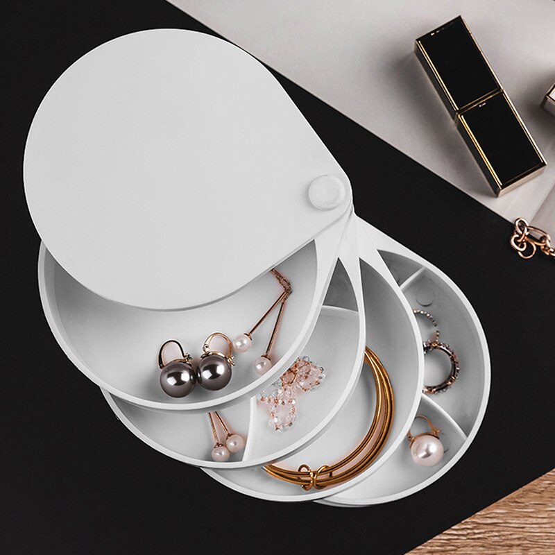 Jewelry Storage Box Rotating Multi-Layer Display Organizers Dressing Table Boxes Make Up Storage Cosmetic Organizer