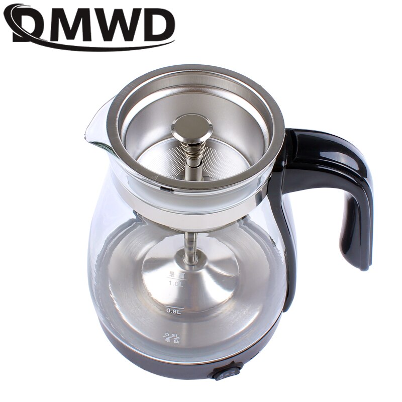 Dmwd vattenkokare kaffebryggare tekokare svart pu 'er glas vattenkokare ånga tekanna automatisk - typ uppsättning hälsa tekanna 1l