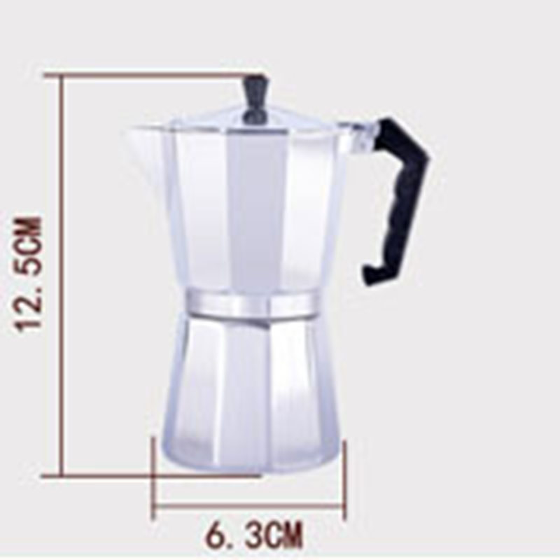 Yoholoo italiensk moka kaffekande mokka komfur espresso kaffe cafetera perkolator cezve geyser latte kaffemaskine: 50ml
