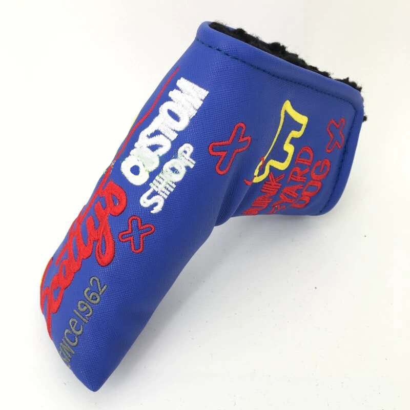 golf putter golf cover golf putter cover white blue yellow red black: Deep Blue