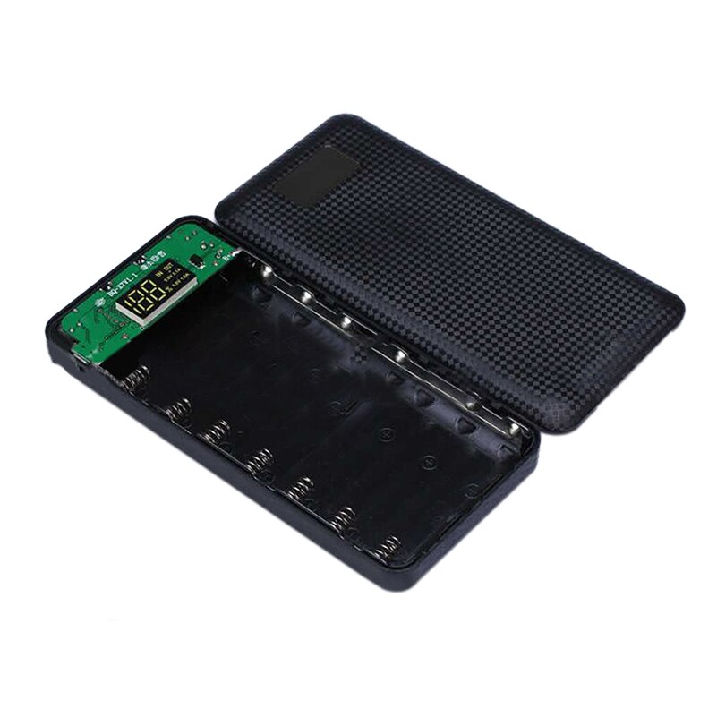 3 USB LCD Anti-reverse Portable Power Bank Box 7x 18650 DIY Display Battery Charger 5V 2A Powerbank Case With LED Flashlight