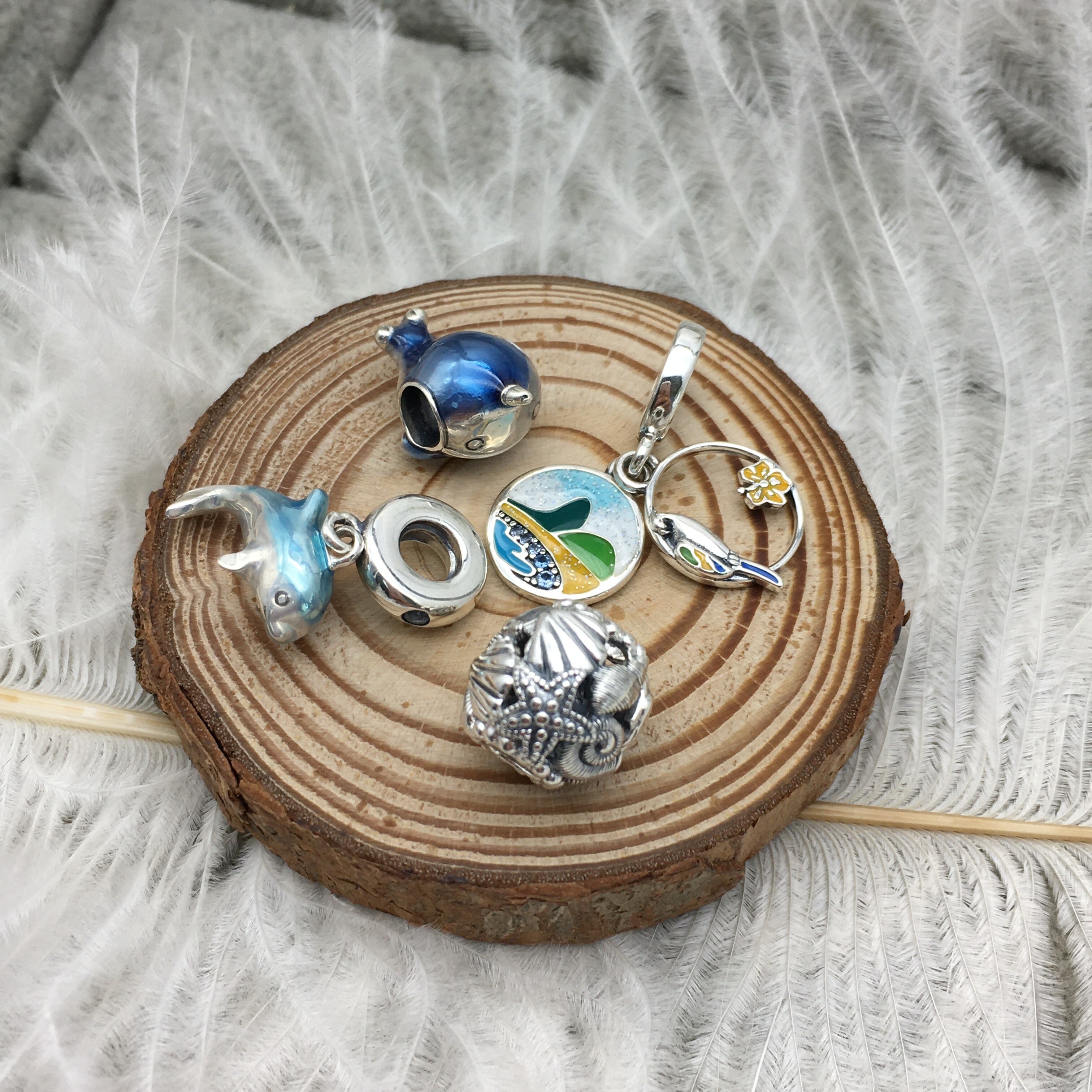 2020 di estate Serie di Vita Marina Scavato Ippocampo, Stella di Mare Borsette, Delfino. Narwhal di Fascino FAI DA TE Originale 1:1 Gioielli Femminili