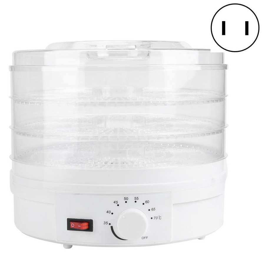 Food Dehydrator 350W 3‑Layer Removable Trays Transparent Mini Food Dryer Fruit Medicinal Materials Drying Dehydrator for: US standard 110V