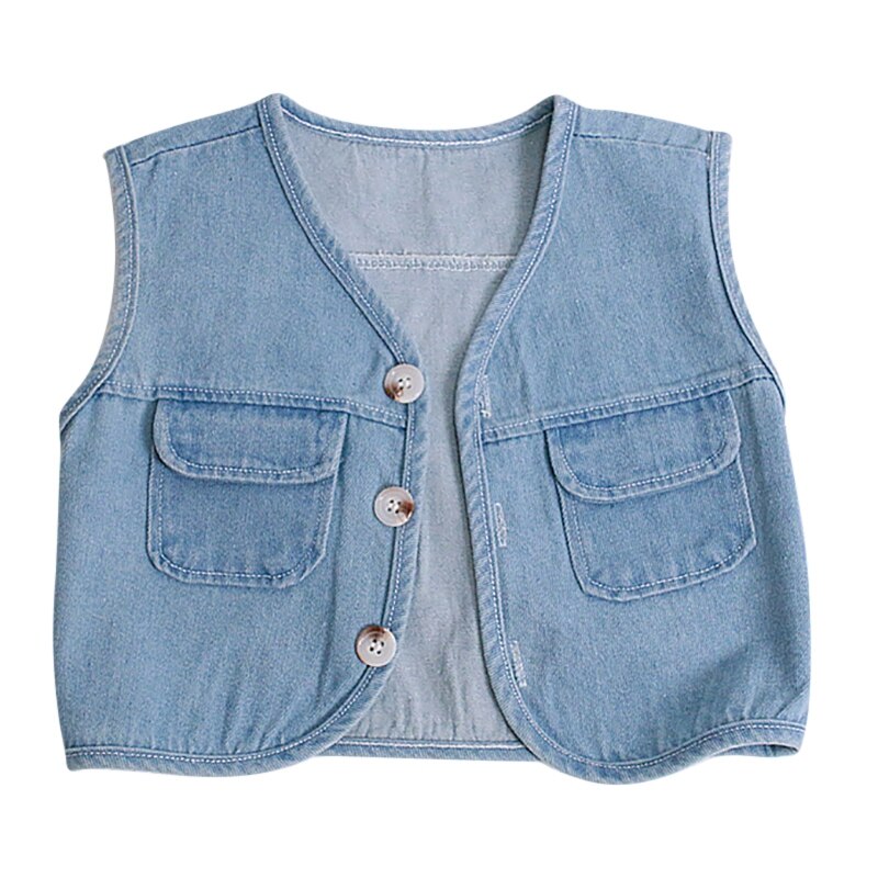 Kinderkleding Baby Denim Dragen Kinderen Mouwloos Vest Baby-En Najaar Vest Season