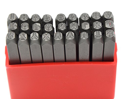 3/16 "(5mm) aço uppercase carta bola de turfa martelo mão reverso perfurador de metal conjunto selo para fazer jóias molde morrer
