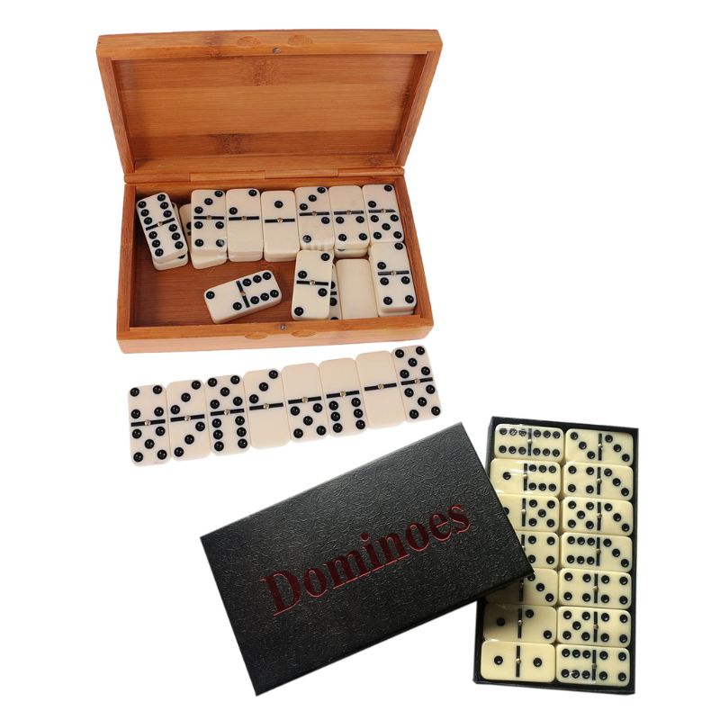 Chess Domino Bamboo Box or Cardboard Boxed Casual Game Dominoes Children Adults Funny Toy Christmas Birthday