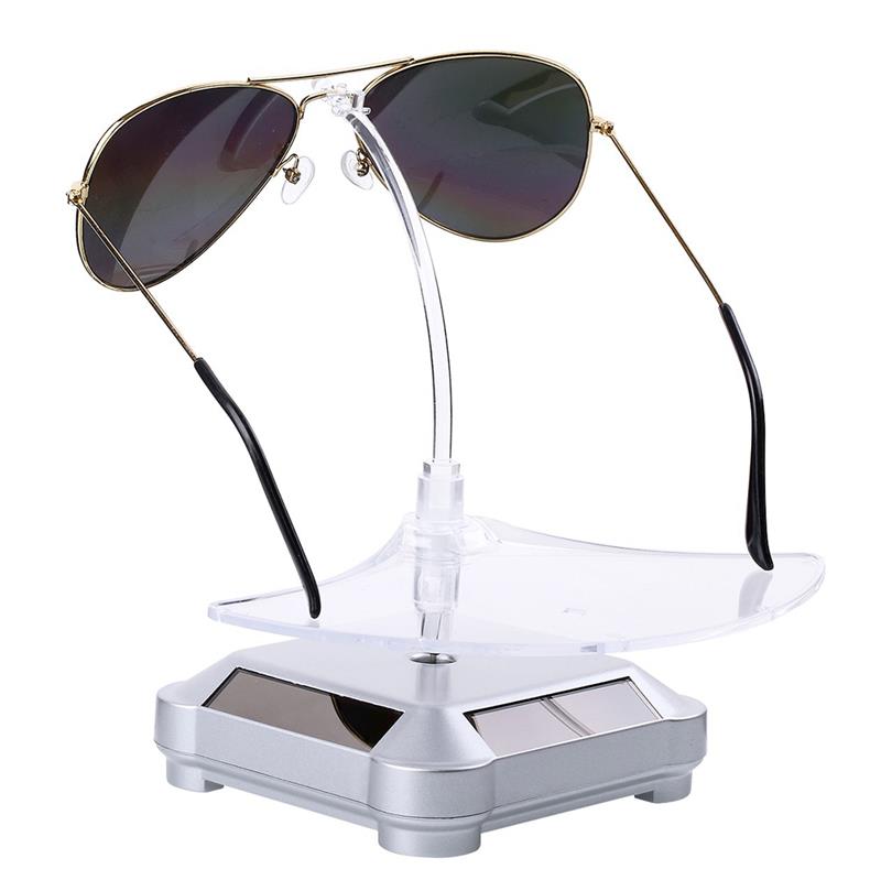 Glasses Display Stand Set Rotary Sunglasses Organizer Glasses Stand Window Display Sunglasses Storage: Silver
