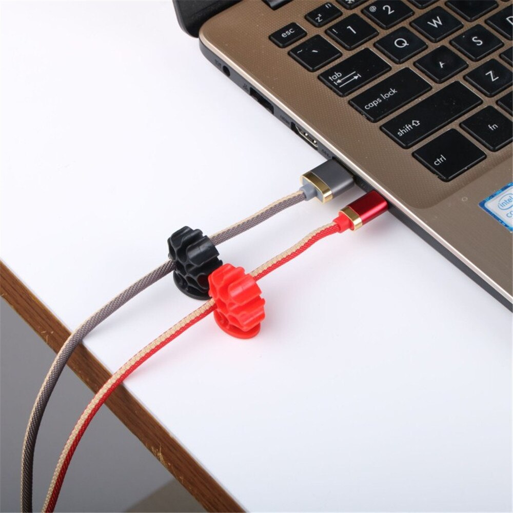 1pc nyhet abs kabelspolare enfärgad kabel arrangör tråd insvept sladd kontors hörlurar förvaringshållare linje fixer skrivbordsuppsättning