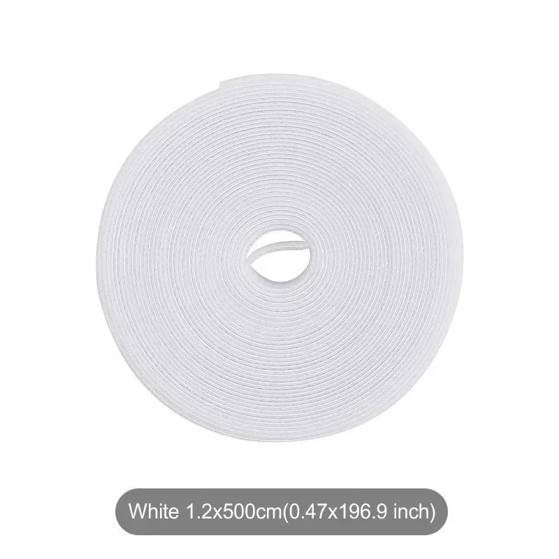 Organizador de cabos reutilizável, 5m, enrolador de fio de mesa, organizador de gravata de cabo, proteção de linha de dados, aparelho de armazenamento: BRANCO