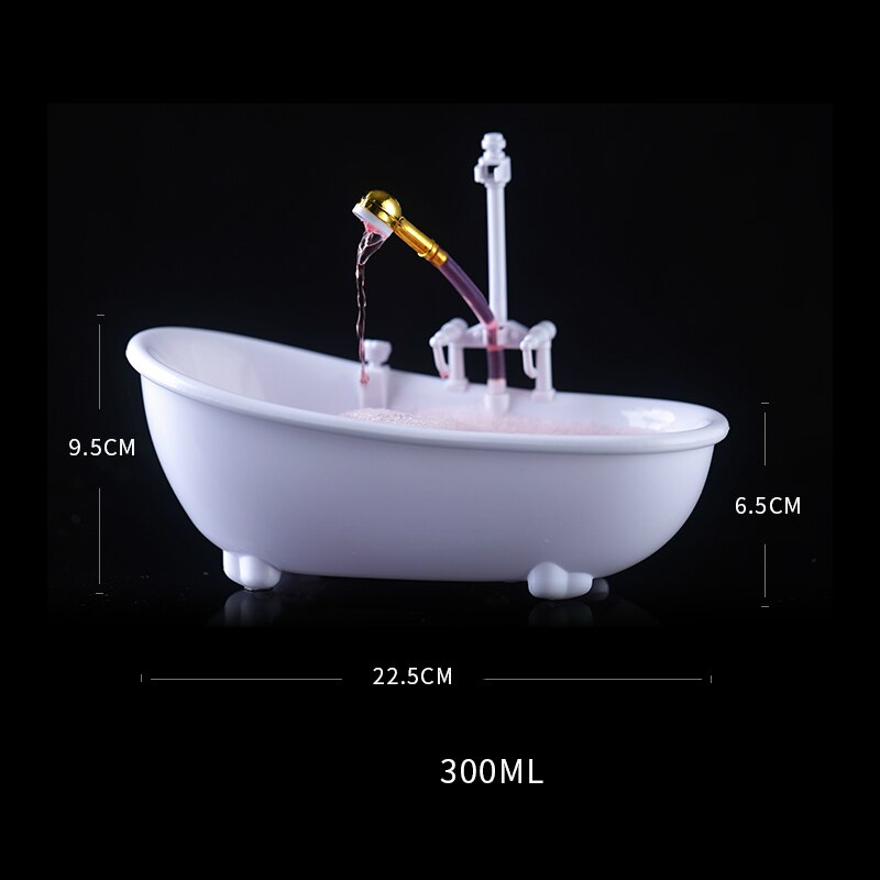 Restaurant White Bathtub Shape Cocktail Glass Milkshake Cold Drink Plastic Cup Water Spray Container Bar Drink Cup Funny Glasses