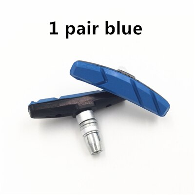 Bike Cycling Braking V-Brake Holder Shoes Rubber Pad MTB Blocks Durable Parts Mountain Road Bicycle Brake Pads: 1 pair blue