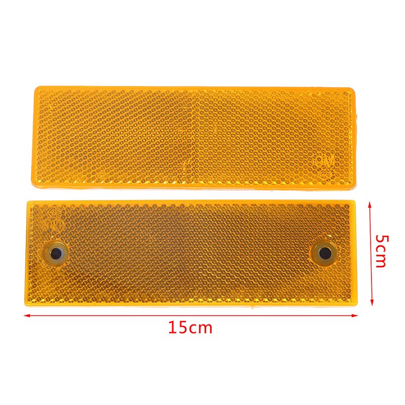 2pcs Heavy Truck Car Trailer Motorcycle Reflector Rectangular Orange Reflective Strip Reflective Sticker 15CM*5CM Car Stickers
