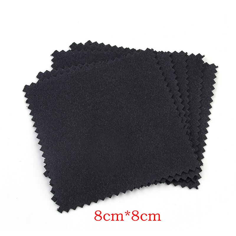 20-50 stücke Polnischen Polieren Tuch Silber Farbe Reinigung Polieren Tuch Weichen, Sauberen Wischen Abwischen Tuch Schmuck Werkzeug Schmuck reinigung: black 8x8mm 50pcs