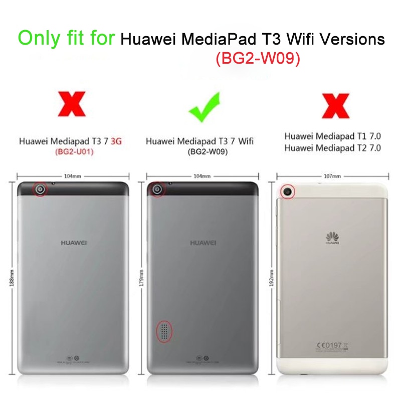 Pour Huawei MediaPad T3 7 BG2-W09 étui 7.0 pouces WiFi Version tablette étui hybride armure béquille silicone support Funda FilmPen