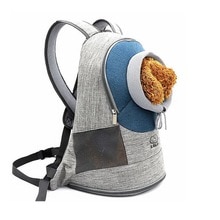 Sac à dos de transport pour chat, sacoche de voyage pour petits chiens, respirant, Portable en plein air, sacs à bandoulière pour animaux de compagnie, accessoires de poitrine: Navy blue / M