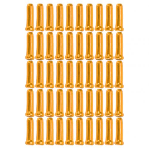 50Pcs Aluminum Bicycle Bike Brake Shifter Derailleur Inner Cable Wire End Caps Bike part bicycle Accessories: Golden
