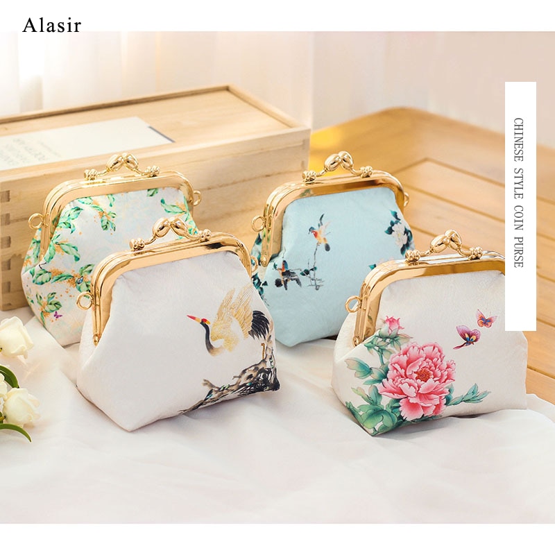 Alasir Coin Purse Chinese Style Women Shoulder Bag Mini Crossbody Chain Bags Girl Vintage Purse Wallet Small Shoulder Bags
