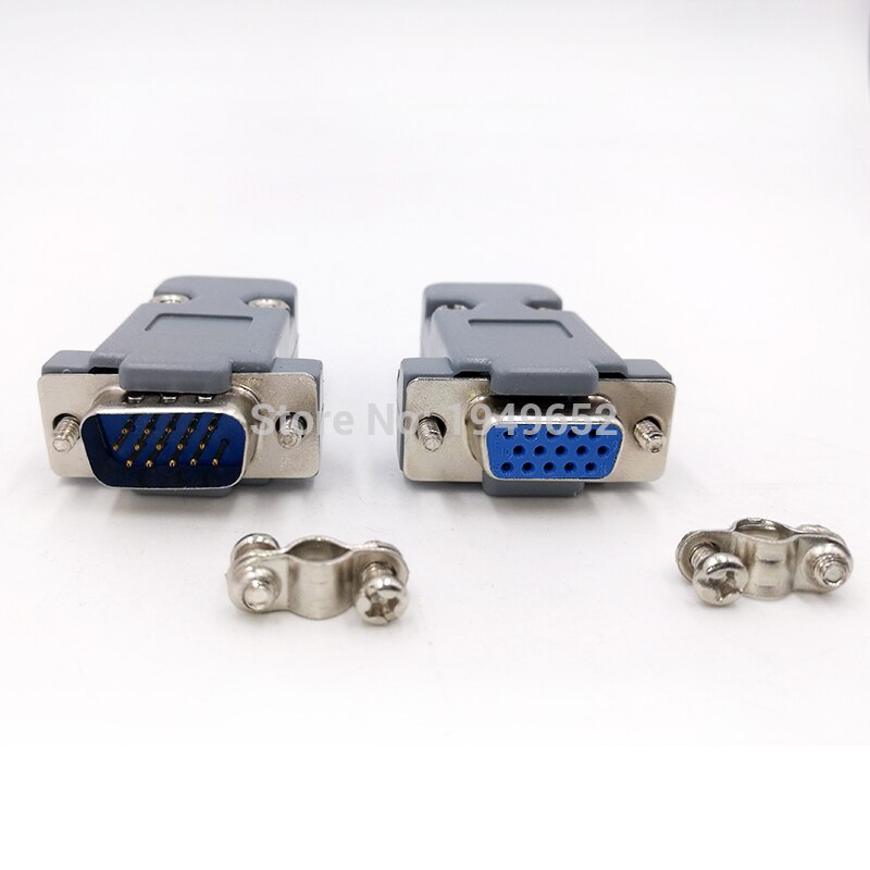 Db15 d type vga stik datastik 2/3 række 15 pin port stik adapter hun han  dp15