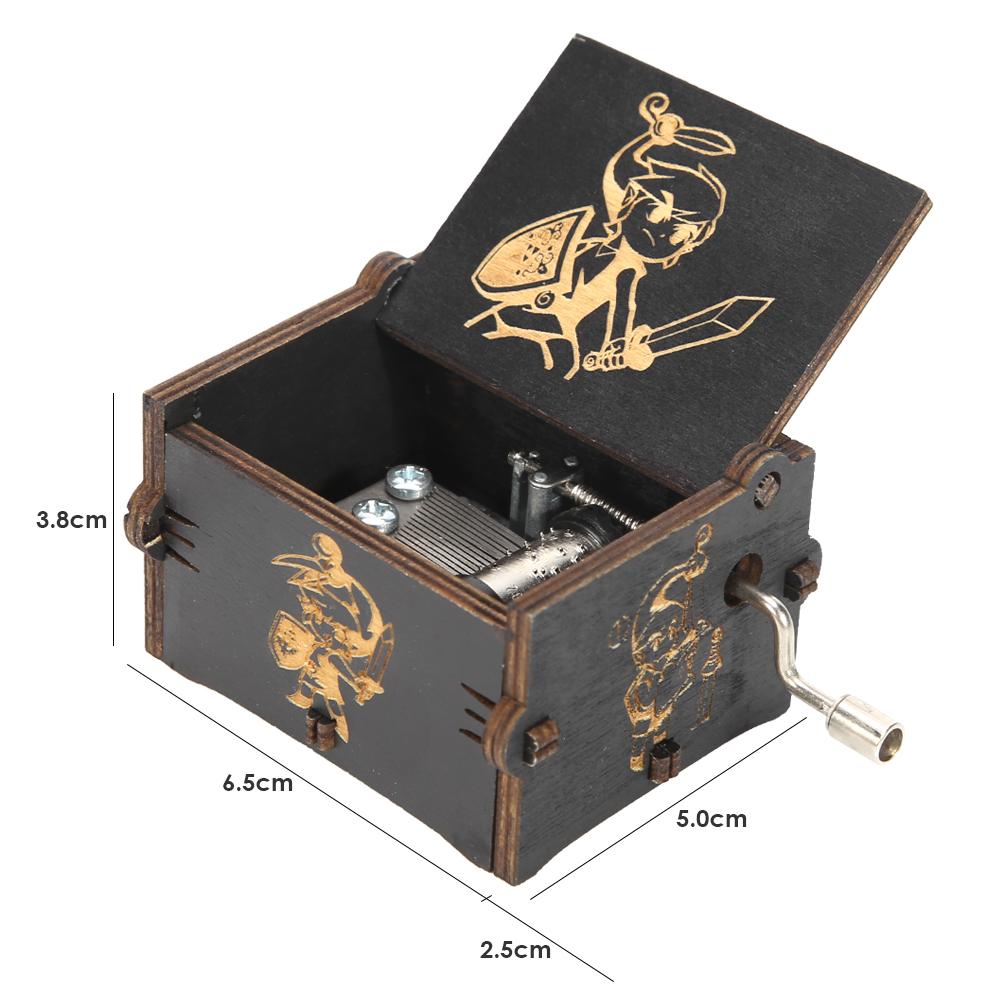 Camera Hand Rock Music Box Wooden Eight-tone Box Birthday and Crafts Decoration Birch Plywood 75x55x40mm: Black B