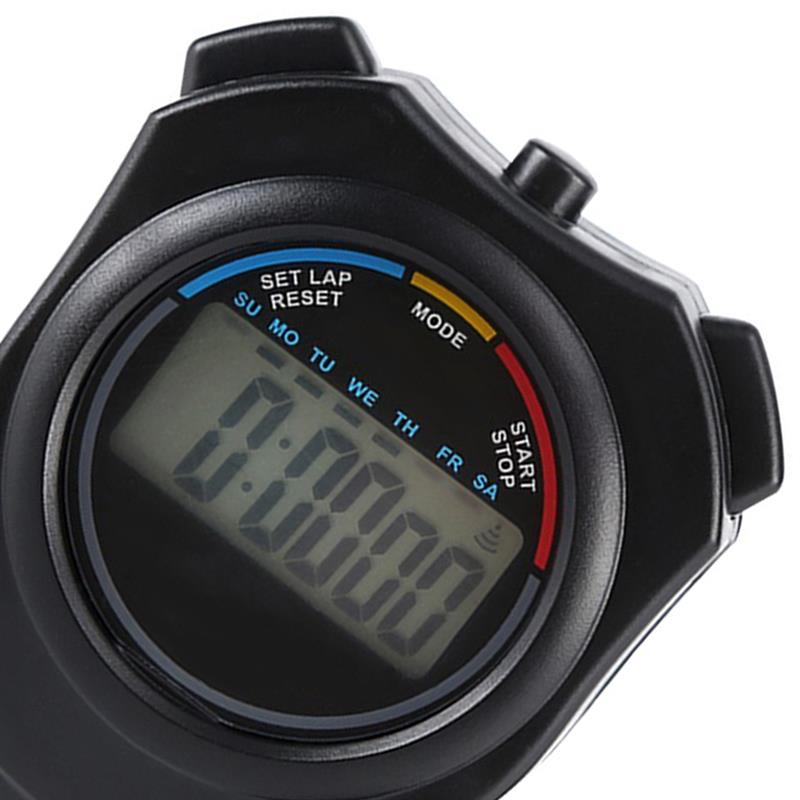Digital Handheld Electronic Chronograph Sports Stopwatch Timer Stop Watch Display Great for Sports Coaches (Black)