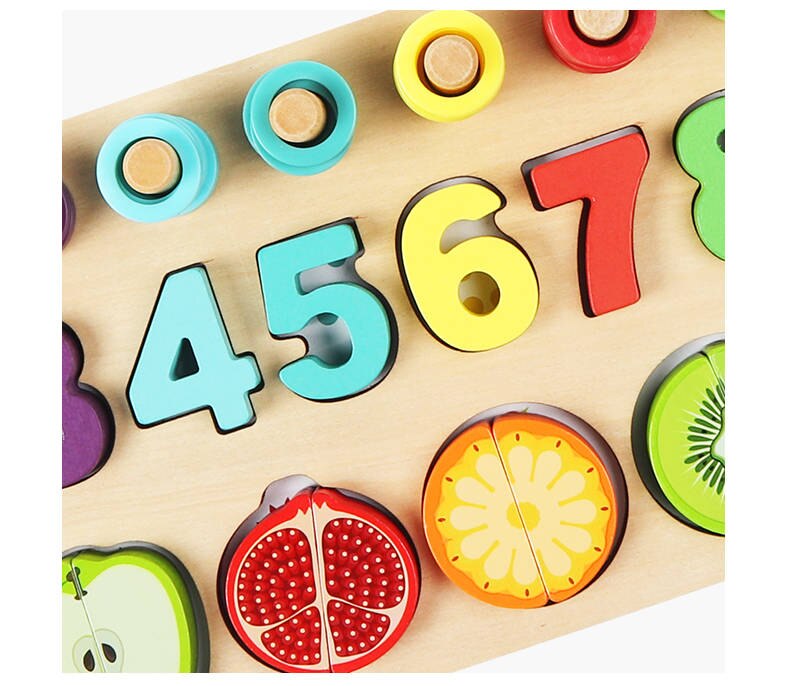 2-6T Matematica Giocattoli Educativi della Prima Infanzia Montessori Sussidi Didattici Matematica Numeri Numero di Forma Geometrica Cognizione Blocchi Di Puzzle