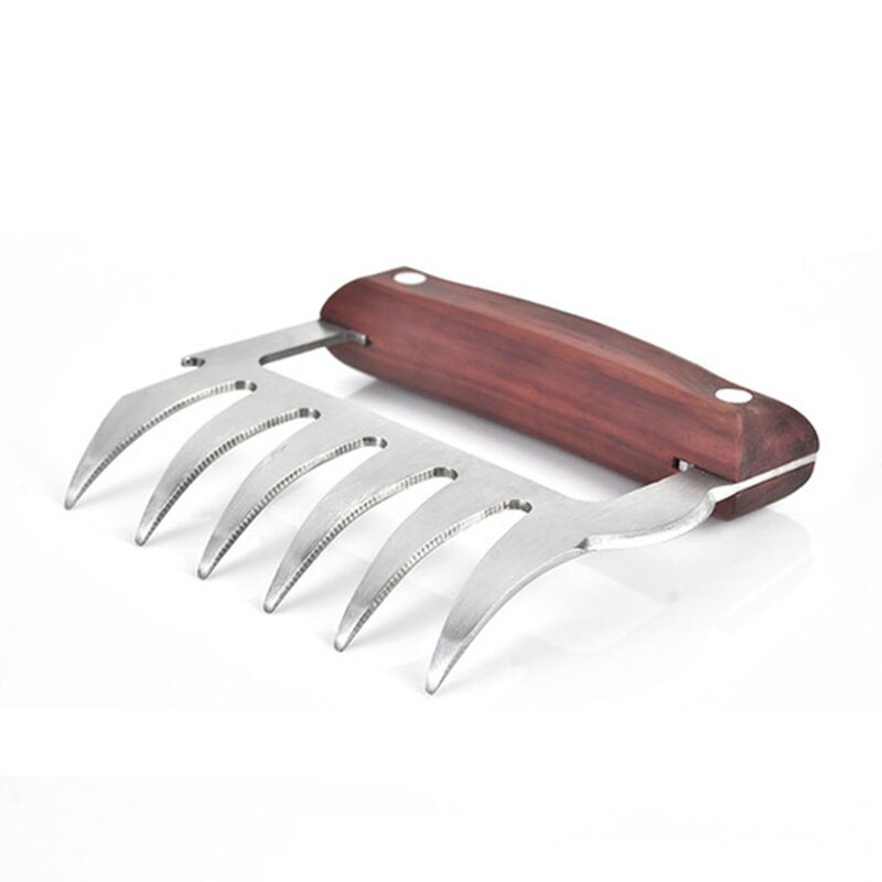 Horquilla de triturador de carne con forma de garra de oso, horquilla de acero inoxidable para barbacoa, trituradora de barbacoa, herramienta para cortar pollo, pato, pavo, estabilizador: 1