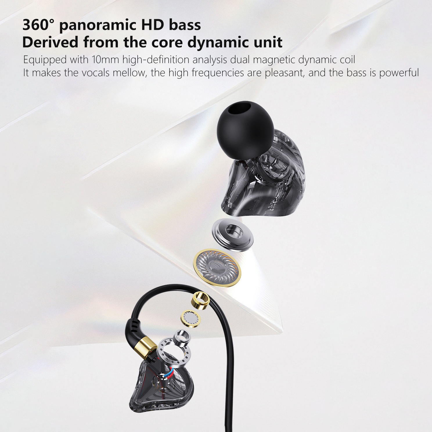 L-Buchse Gaming-Kopfhörer Typ C 3,5 mm 45 ° Schräge In-Ear-Kopfhörer mit Kabel, HiFi-Surround-Sound, Freisprech-Mikrofon-Kopfhörer