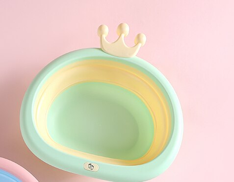Amboch Small size washing basin for baby portable baby washing basin: crown green