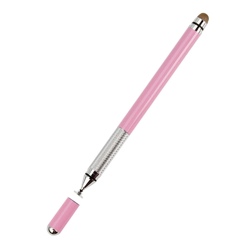 Drawing Office Smooth Touch Screen Universal Portable Multipurpose Writing 2 In 1 Metal Capacitive Stylus Pen Suction Cup: Pink