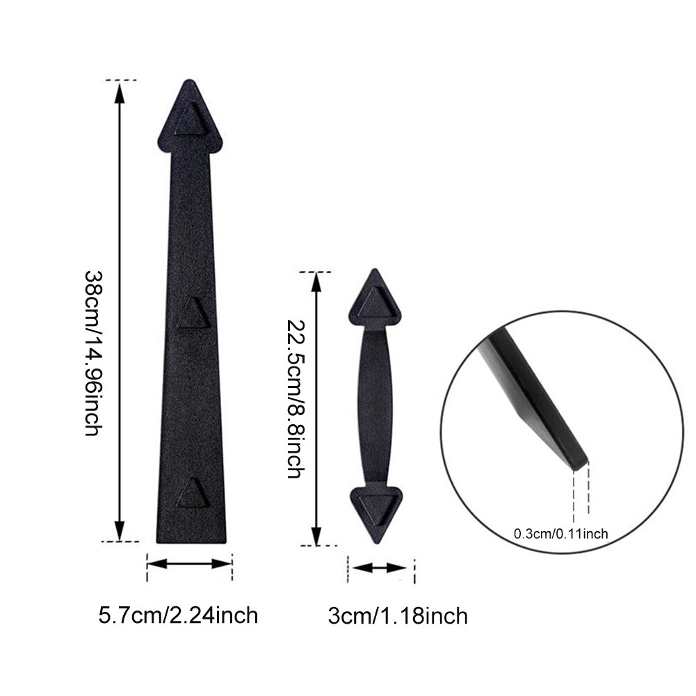 6pcs Carriage House Garage Door Hardware Kit Magnetic Decorative Tools Accents Household Hinges Handles ABS Easy Install Black