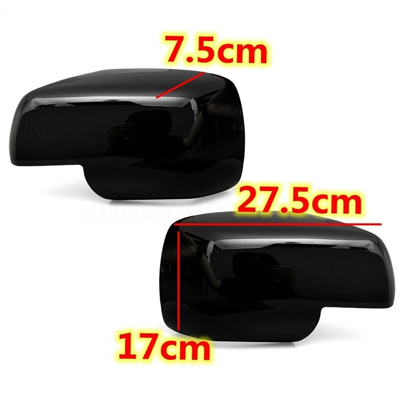 2Pcs Gloss Black Wing Mirror Covers Cap for Land Rover Discovery 3 Freelander 2