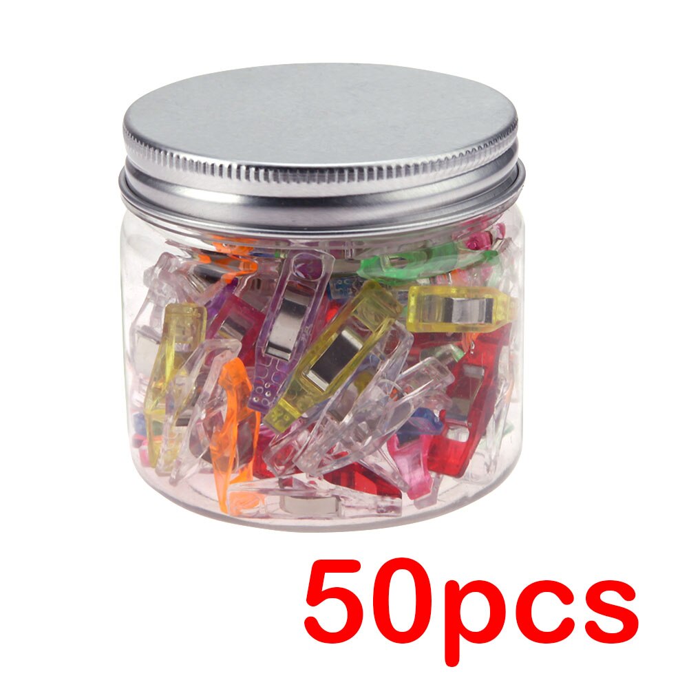50 Stuks Plastic Naaien Clips Met Houder Breien Clips Office Supply Gemengde Wonder Clips Voor Naaien Pincet Vast Stof