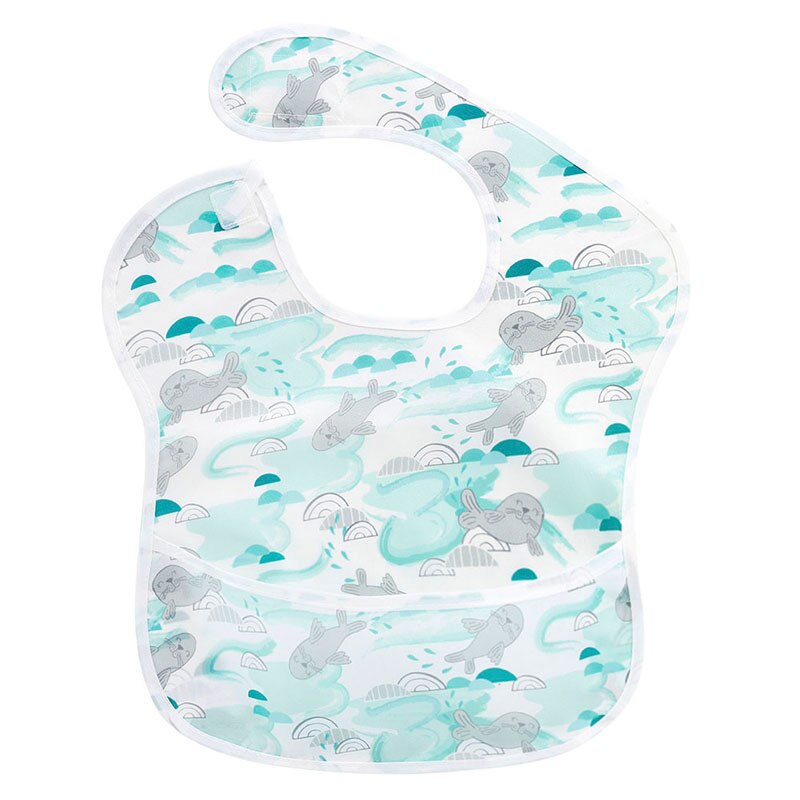 Bavoirs imperméables pour bébé 1O0% Polyester TPU revêtement bavoirs d'alimentation bavoirs lavables pour bébé avec receveur de nourriture pour Babies6S29