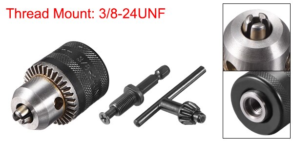 uxcell 1/2" 3/8'' Drill Chuck 3-Jaw Key Chuck with SDS-Plus Round/Square/Hex Shank 1.5-13mm 1.5-10mm Capacity Key Drill Chuck: 1.5-10mm Hex