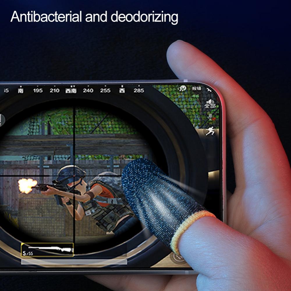 Ademend Game Controller Vinger Cover Zweet Proof Niet-Kras Gevoelige Touch Screen Gaming Vinger Duim Mouw Handschoenen 2 Stuks