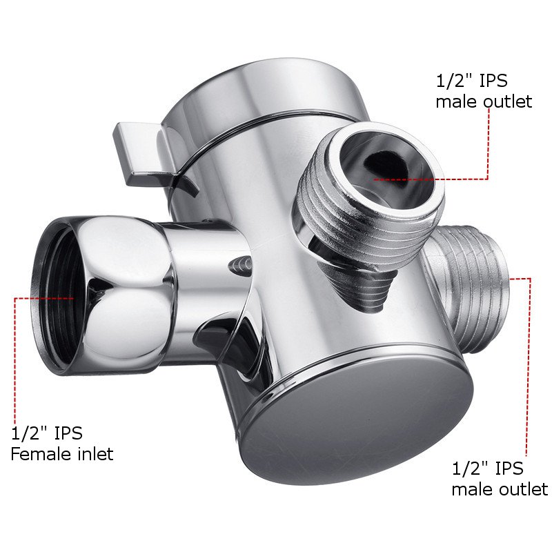 3 Way Luxury Shower Combo System Multi Function Switch Adapter Valve Shower T-shaped Water Trap