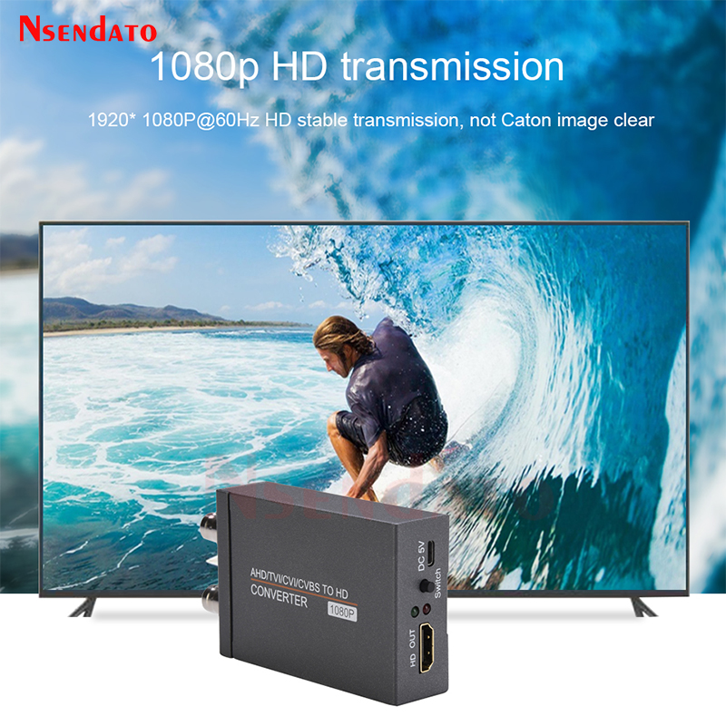 Adaptador convertidor de señal Full HD AHD TVI CVI CVBS a HDMI 4 en 1 convertidor de vídeo HDMI AHD para PC cámara IP de seguridad CCTV