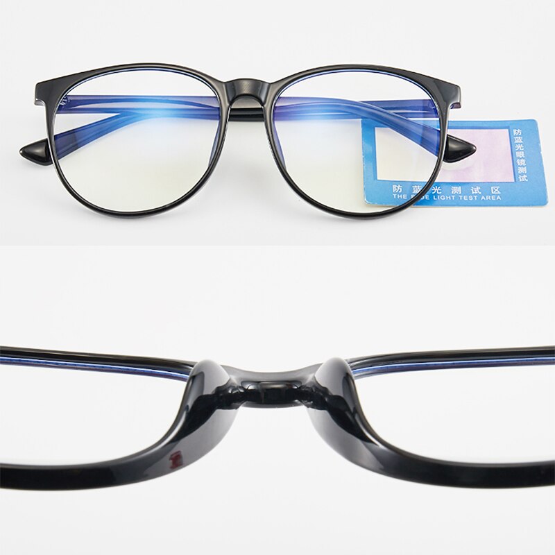 Montura de gafas ópticas transparentes para mujer, lentes ópticas transparentes con montura redonda Estilo Vintage, antiluz azul,