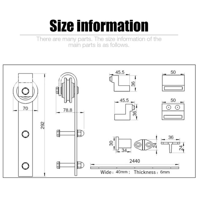 Schuur Deur Opknoping Rail Antieke Zwarte Stalen Schuifdeuren Schuur Houten Deur Hardware Kit Roller Voor Interieur Schuifdeur Schuifdeur Staal