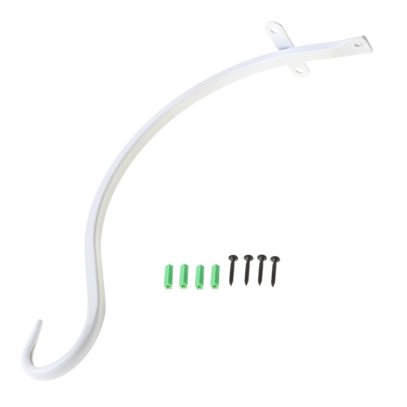 Nordic Wall Hanging Flower Pot Support Plant Bracket Hook Hanger Balcony Decor: White