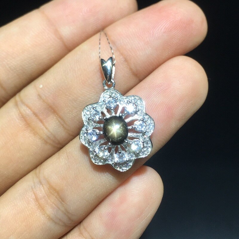 925 Sterling Silver Color Pendants Natural Sapphire Necklace Pendant for Women Natural Gemstone Pendant