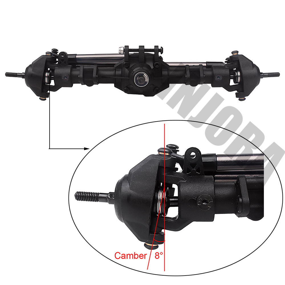 Injora rc bil bageste lige komplette aksel til 1:10 rc crawler axial scx 10 ii 90046 90047 opgraderingsdele