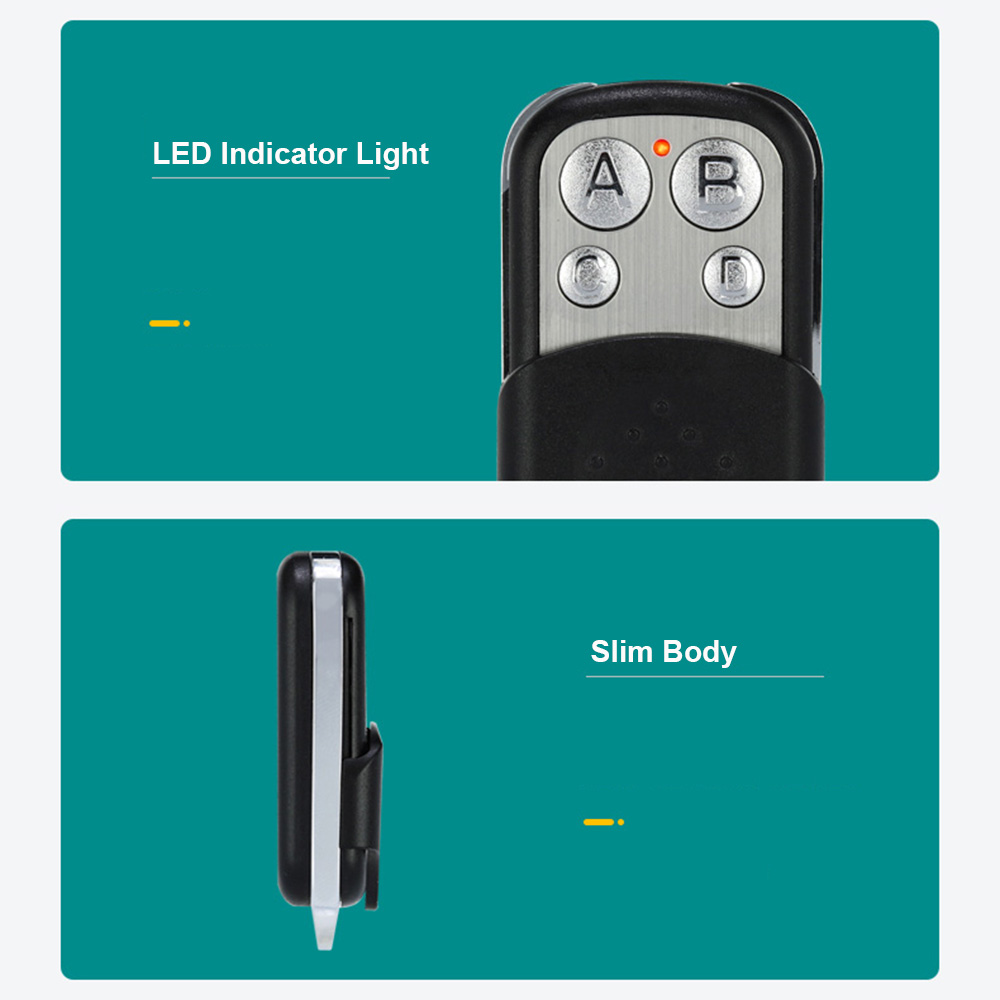 Universal 4 Buttons Garage Door Opener Remote Control Wireless 433MHZ Clone Fixed Code Duplicator Garage