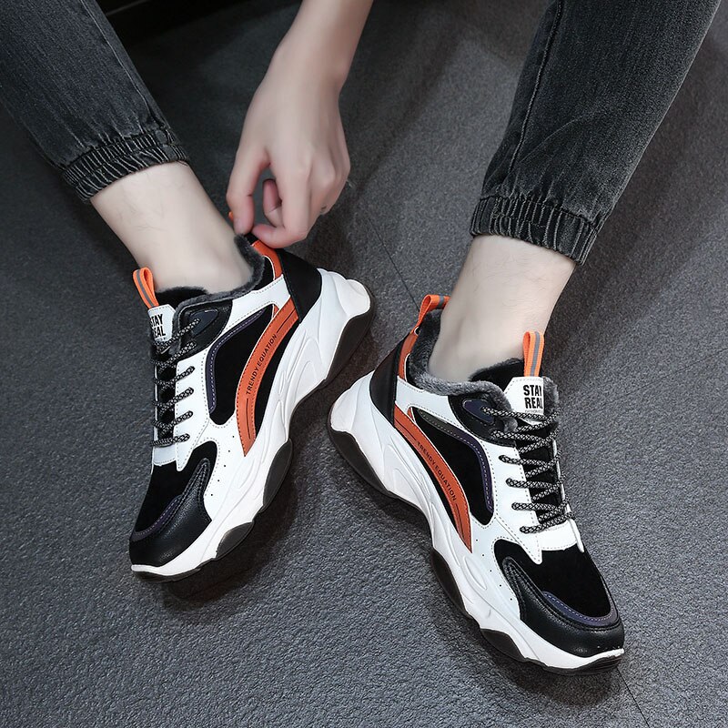 Dikke zolen trendy schoenen herenschoenen warme winter heren casual schoenen veterschoenen slijtvaste heren sportschoenen schoenen voor heren