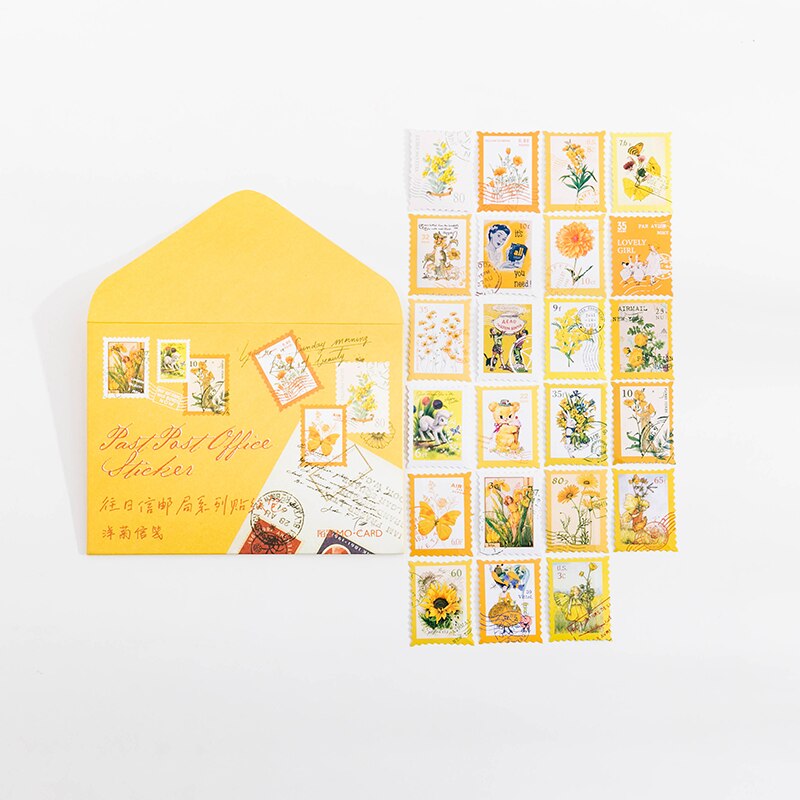 Mr.Paper 8 Coated Paper Sticker Pack Forgotten Post Office Series Decorative Paper Scrapbook Decorative Collage Sticker: C