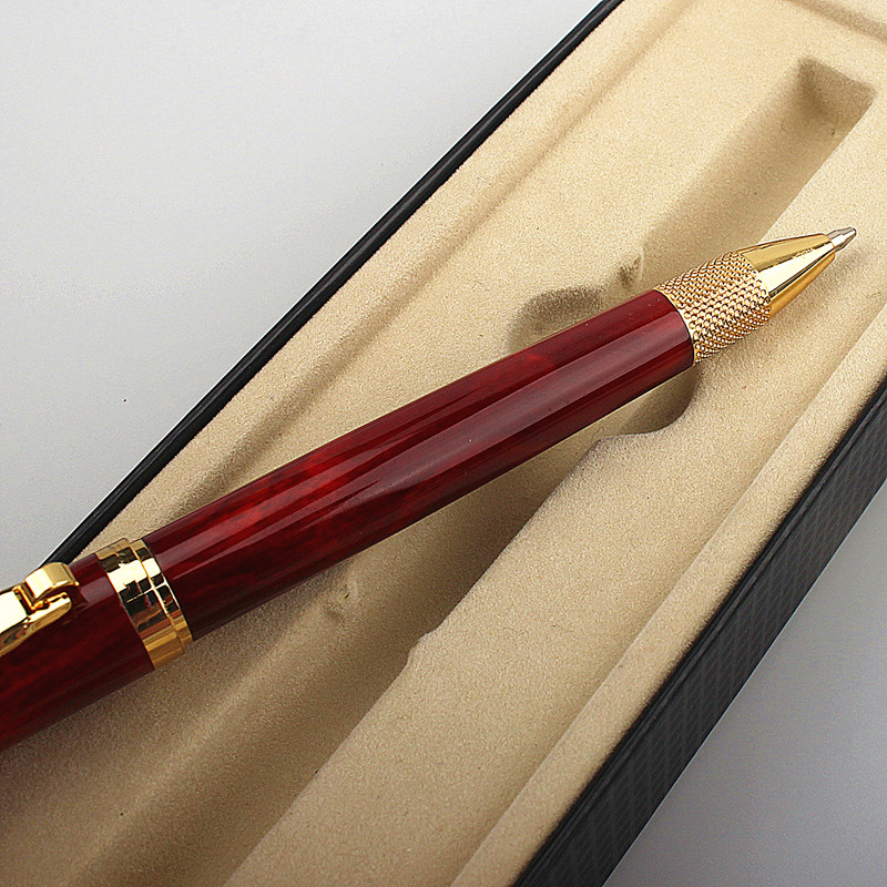 Bolígrafo giratorio de Metal de , bolígrafos de tinta negra de 0,7 MM, Caneta de negocios, escritura suave para suministros escolares de oficina