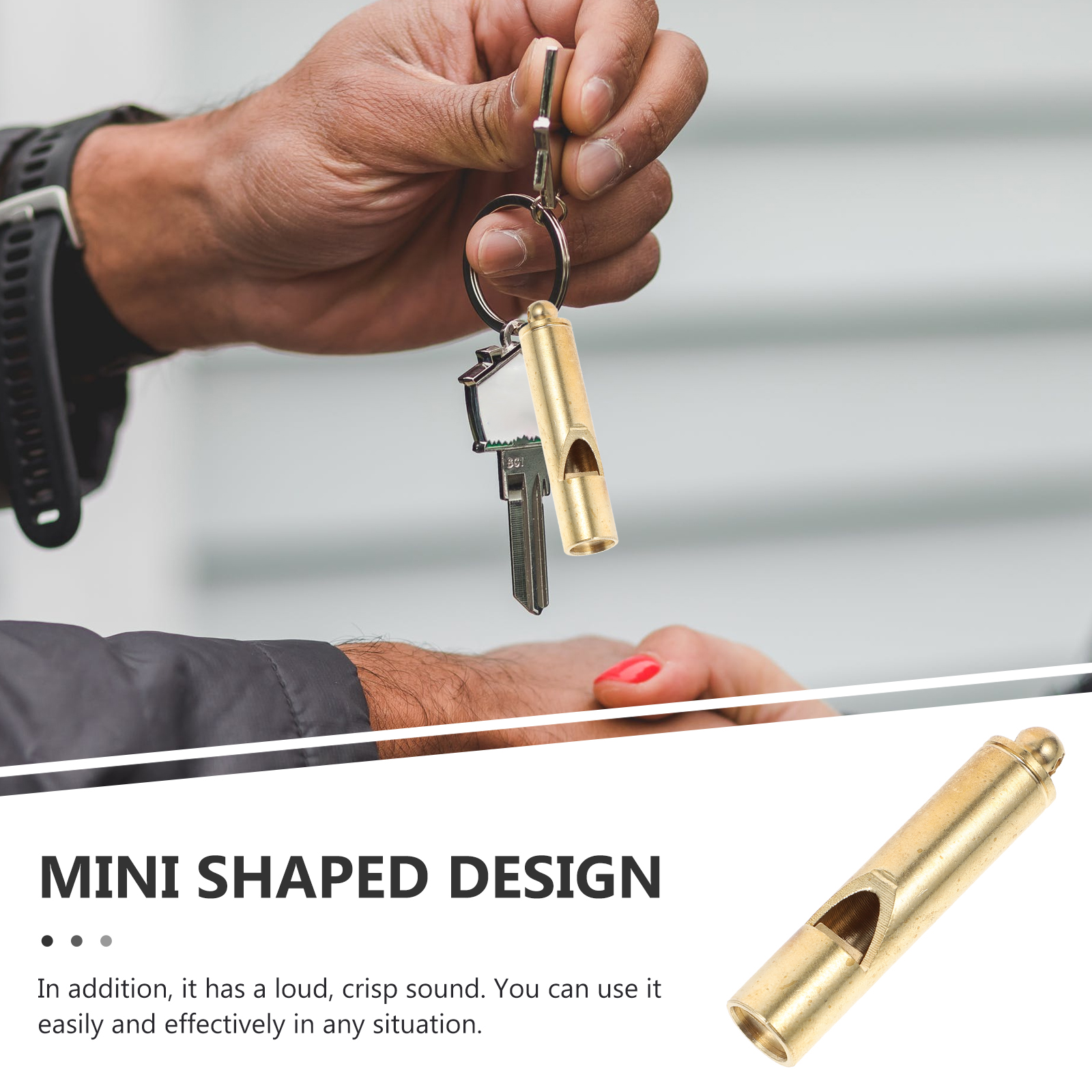 2pcs Vintage Brass Whistles Hand-made Whistle Brass Whistle Keychain Pendant