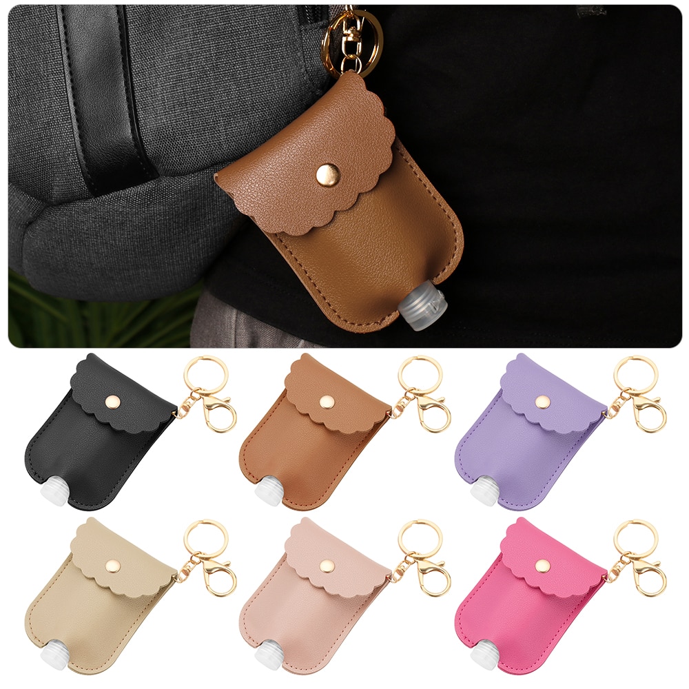 30ml Hand Washing Bottle Keychain Holder Flip Cap Reusable Travel Refillable Bottles Soap Containers with Keyring Portable