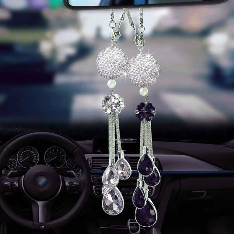 Auto Achteruitkijkspiegel Hanger Crystal Opknoping Ornament Bling Hanger Auto Interieur Auto Accessoires